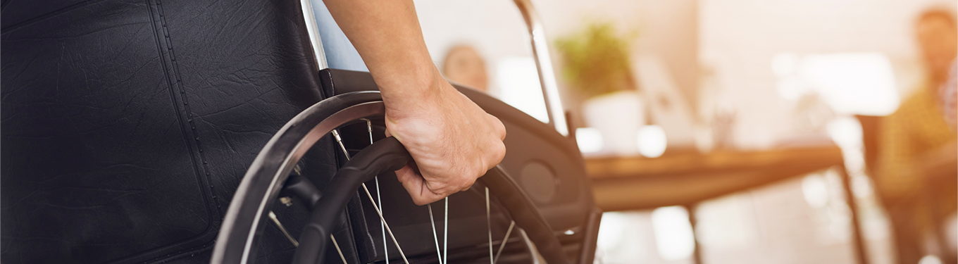 Person in wheelchair with blurred background